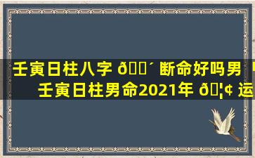 壬寅日柱八字 🐴 断命好吗男「壬寅日柱男命2021年 🦢 运势」